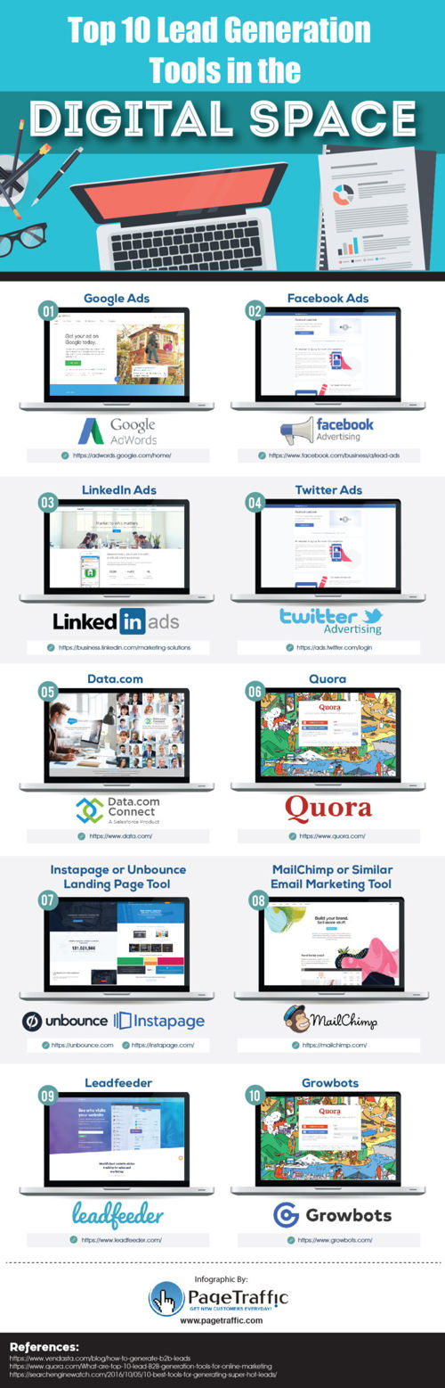 herramientas de marketing digital para conseguir leads infografia